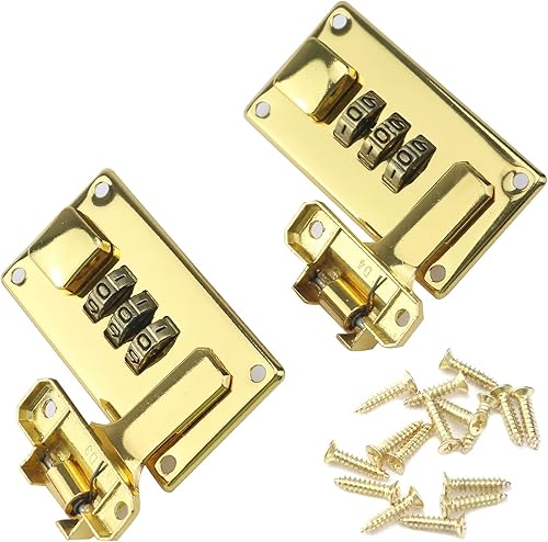 Miniatura 9 de Cerradura de combinación para maleta de equipaje, hebilla de bloqueo de contraseña de 3 dígitos para caja de herramientas, con tornillos (níquel)