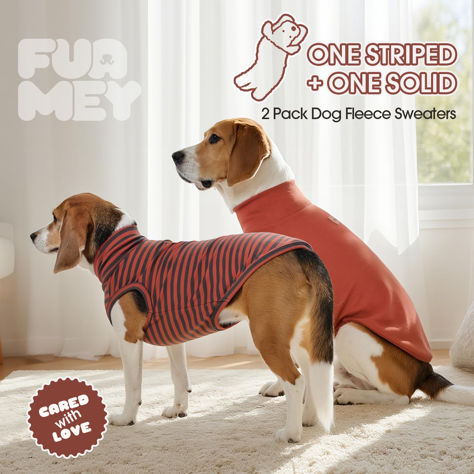 FUAMEY Lot de 2 gilets en polaire pour chien de petite taille, maltais, chihuahua maltais, chandail d'hiver sans manches avec trou pour laisse, chihuahua maltais, orange, taille S