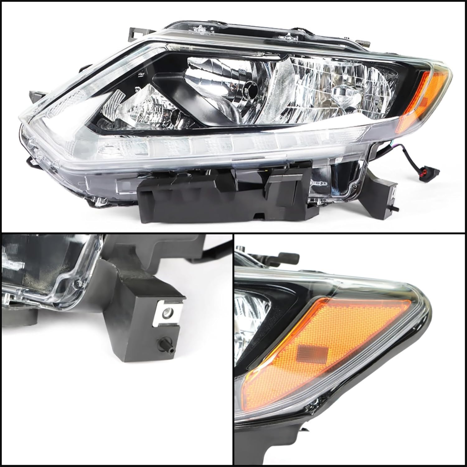 Headlight Left Side Assembly Headlamp Clear Lens Replacement for 2014 2015 2016 Rogue
