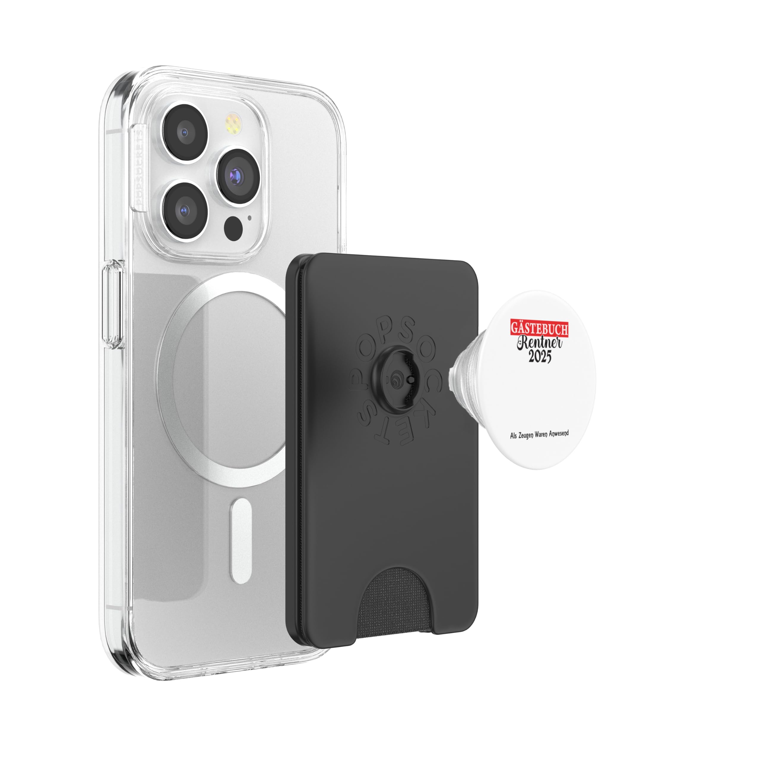 Guestbook Guestlist Pensioner Pension 2025 Retirement PopSockets PopWallet for MagSafe, Black - Image 3