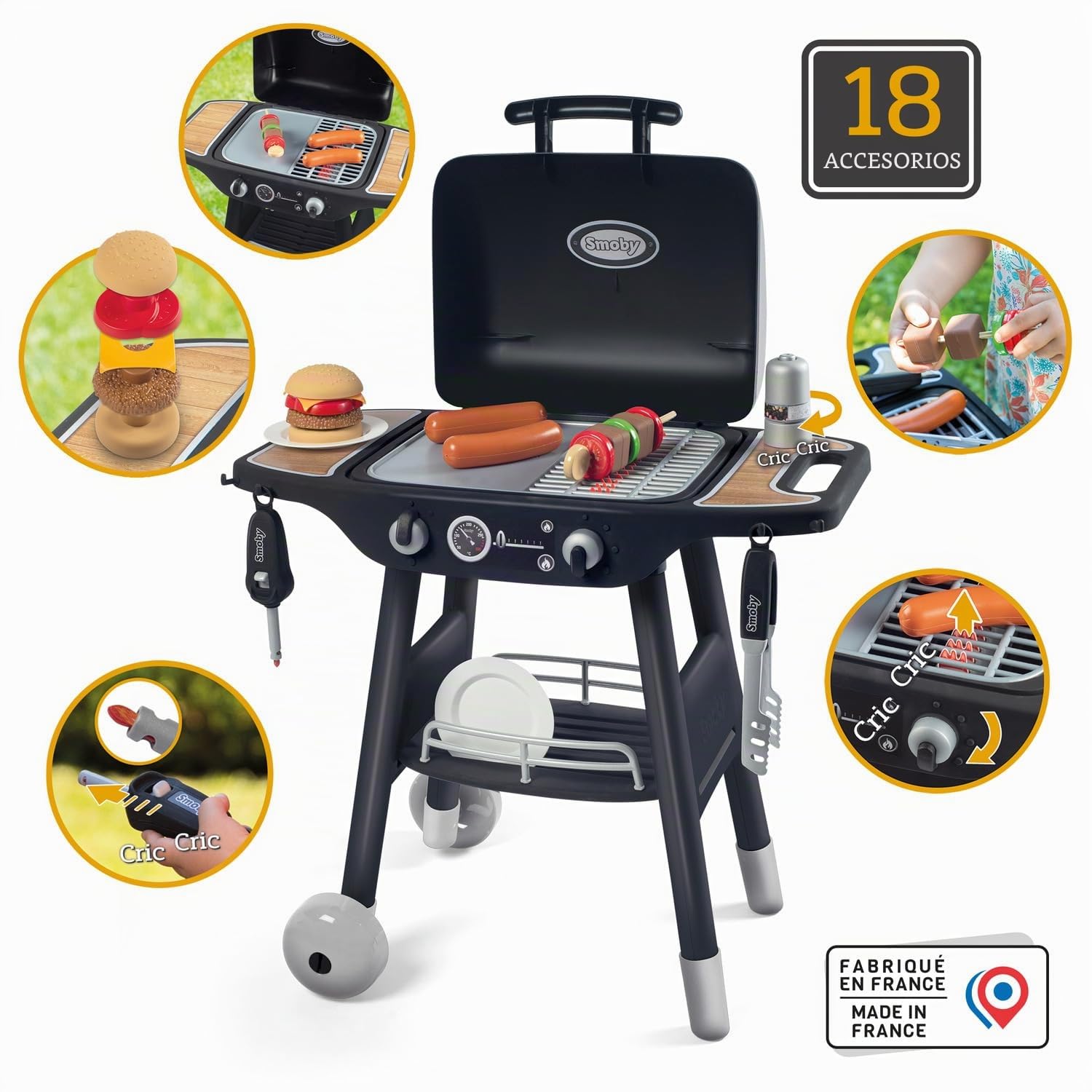 Smoby - Barbacoa Grill Infantil con Accesorios (312001)
