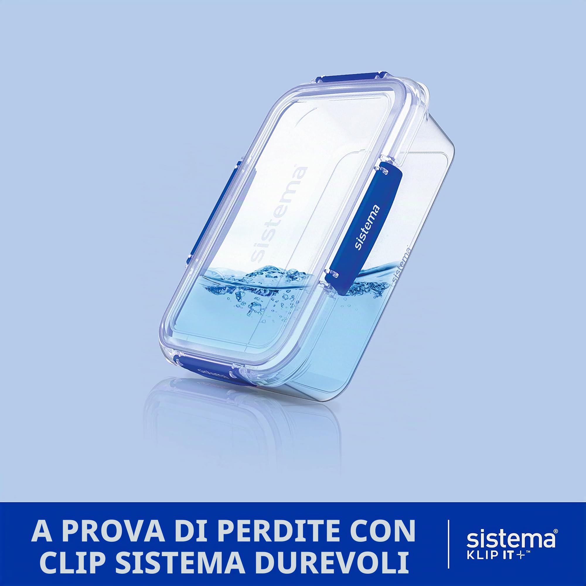 Sistema KLIP IT PLUS contenitori per alimenti 2,2 L ermetici impilabili 3 pezzi