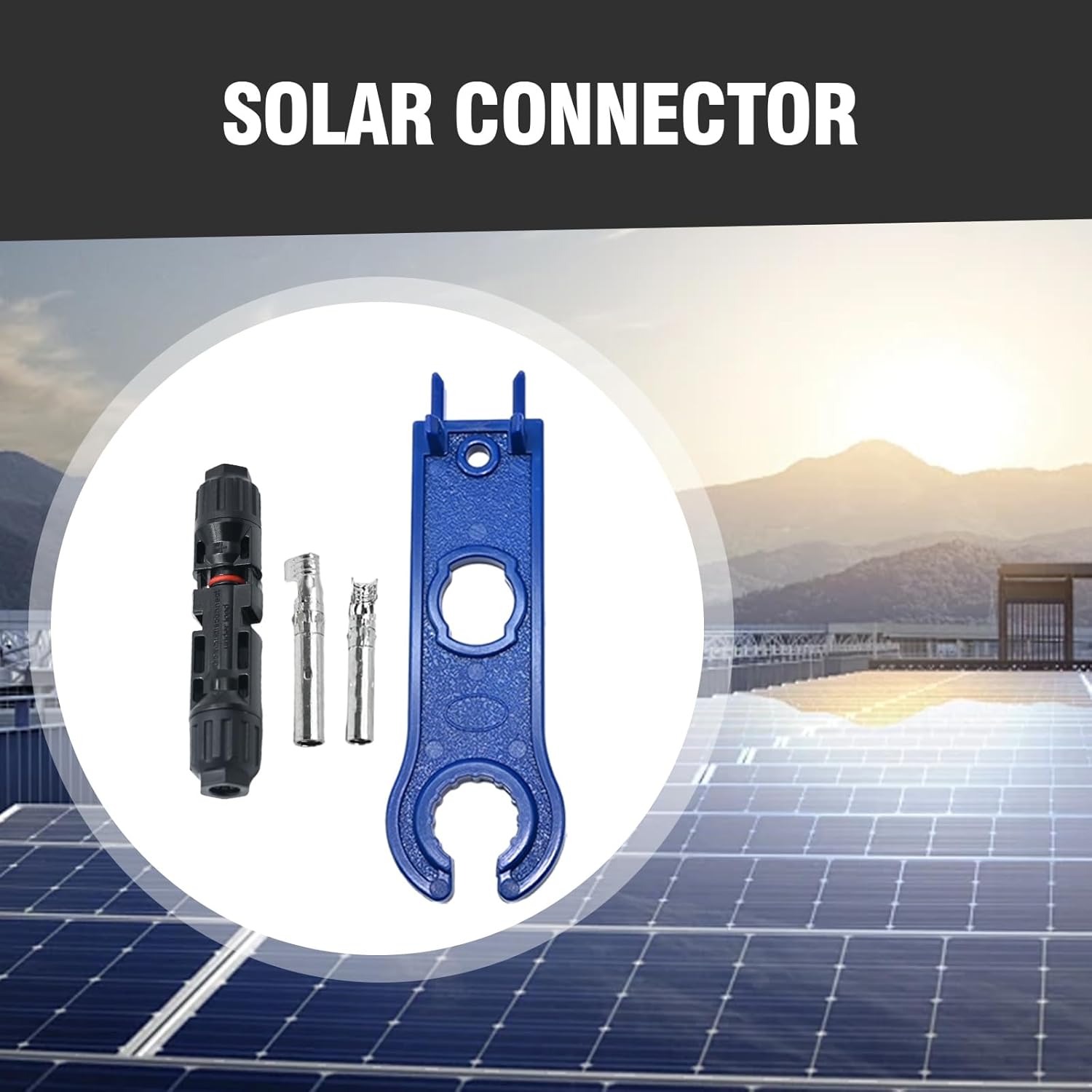 100PCS Solar Connector Male/Female Solar Connector with Wrench IP67 Waterproof Panel Connector (50 Pairs + 2 Wrenches)
