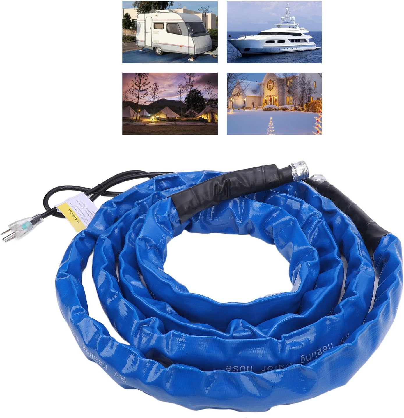 12FT Heated RV Water Hose with Thermostat, -40°F Freeze Protection, Drinking Water Safe