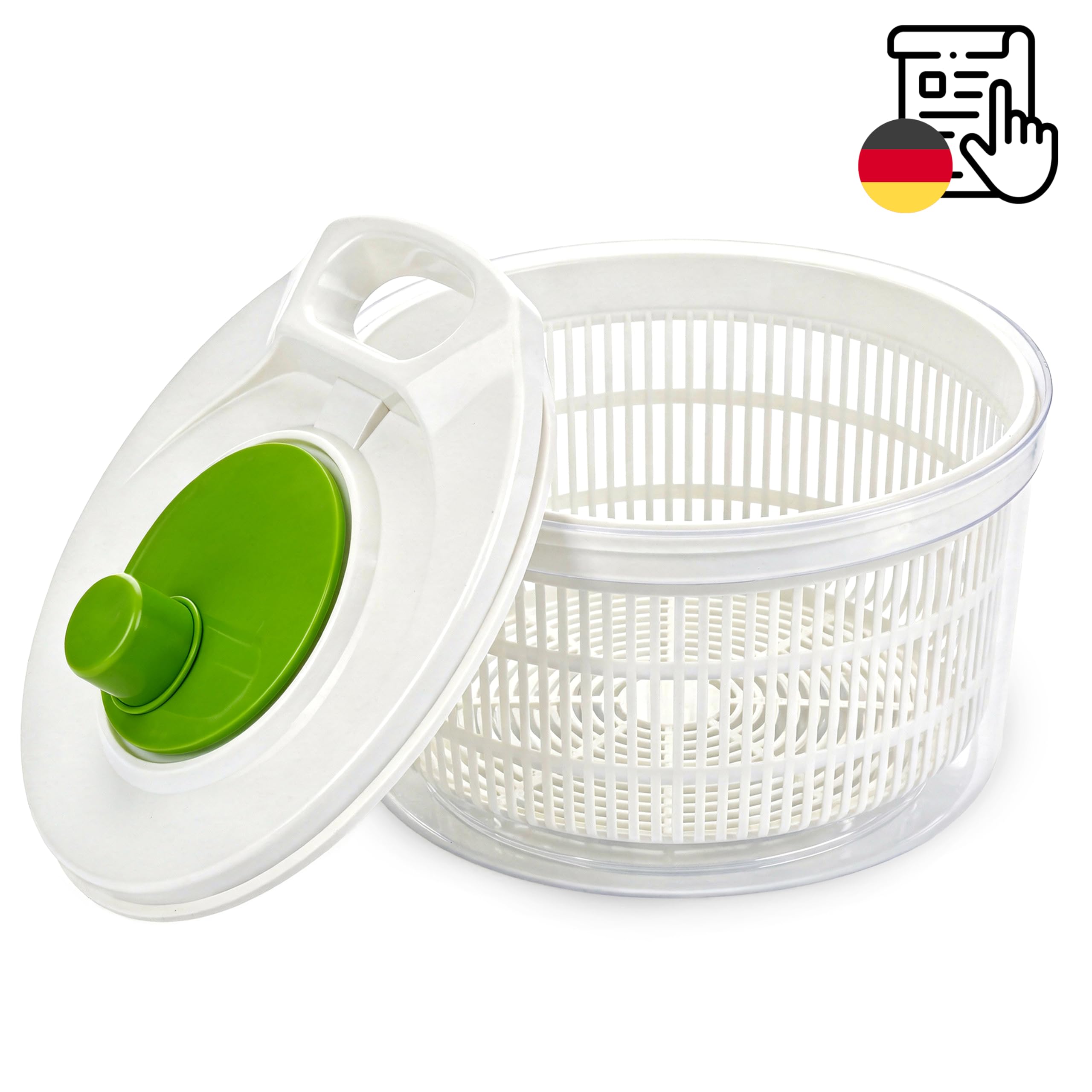Retoo Centrifugador de ensalada con colador y tapa, capacidad de 2,5 L, ensaladera, secador de ensalada, para lavar y secar ensaladas, verduras y frutas, utensilios de cocina, plástico, sin BPA,