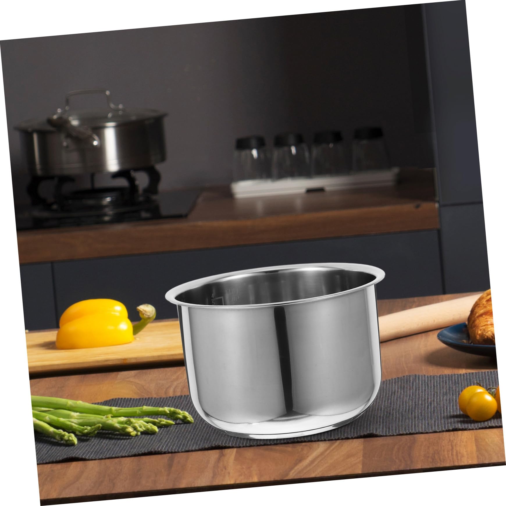 Alipis Pot Intérieur Cuiseur À Riz INOX 304 3L Remplacement Universel sans Revêtement Bol Antiadhésif Compatible Cuiseur À Riz Accessoires Cuisine Quotidienne