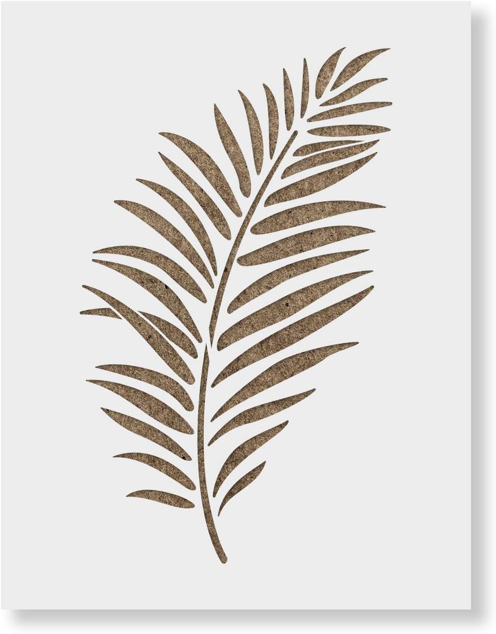 Single Palm Leaf Pattern Wall Stencil - Decorate Your Home for Less - Use This Large Wall Stencil to Add A Designer Touch to Your Room!