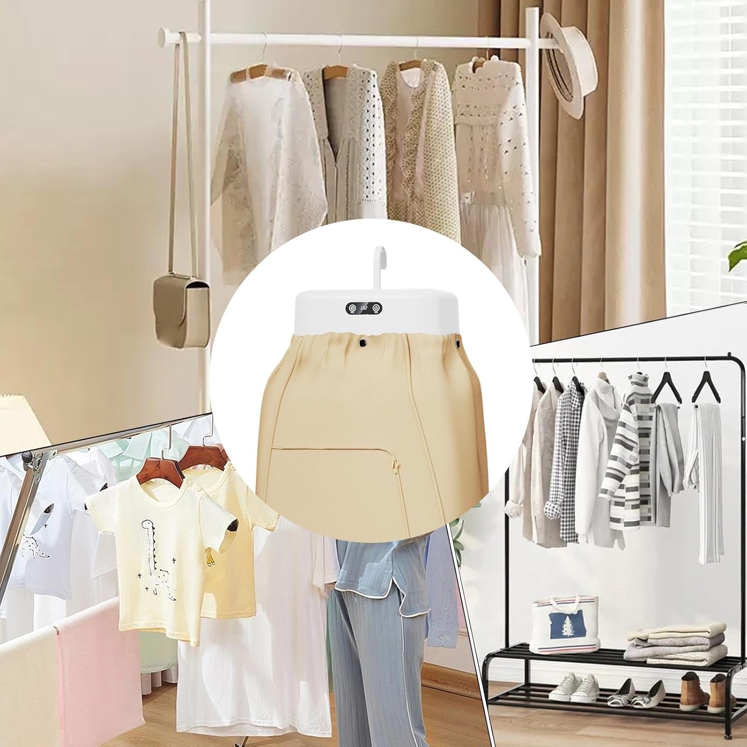 Portable Dryer Machine for Clothes - Two Temperature Control | Portable Electric Clothes Dryer,for Outdoor Indoor Apartment Dorm Camping Bathroom Balcony Patio Kitchen Closet