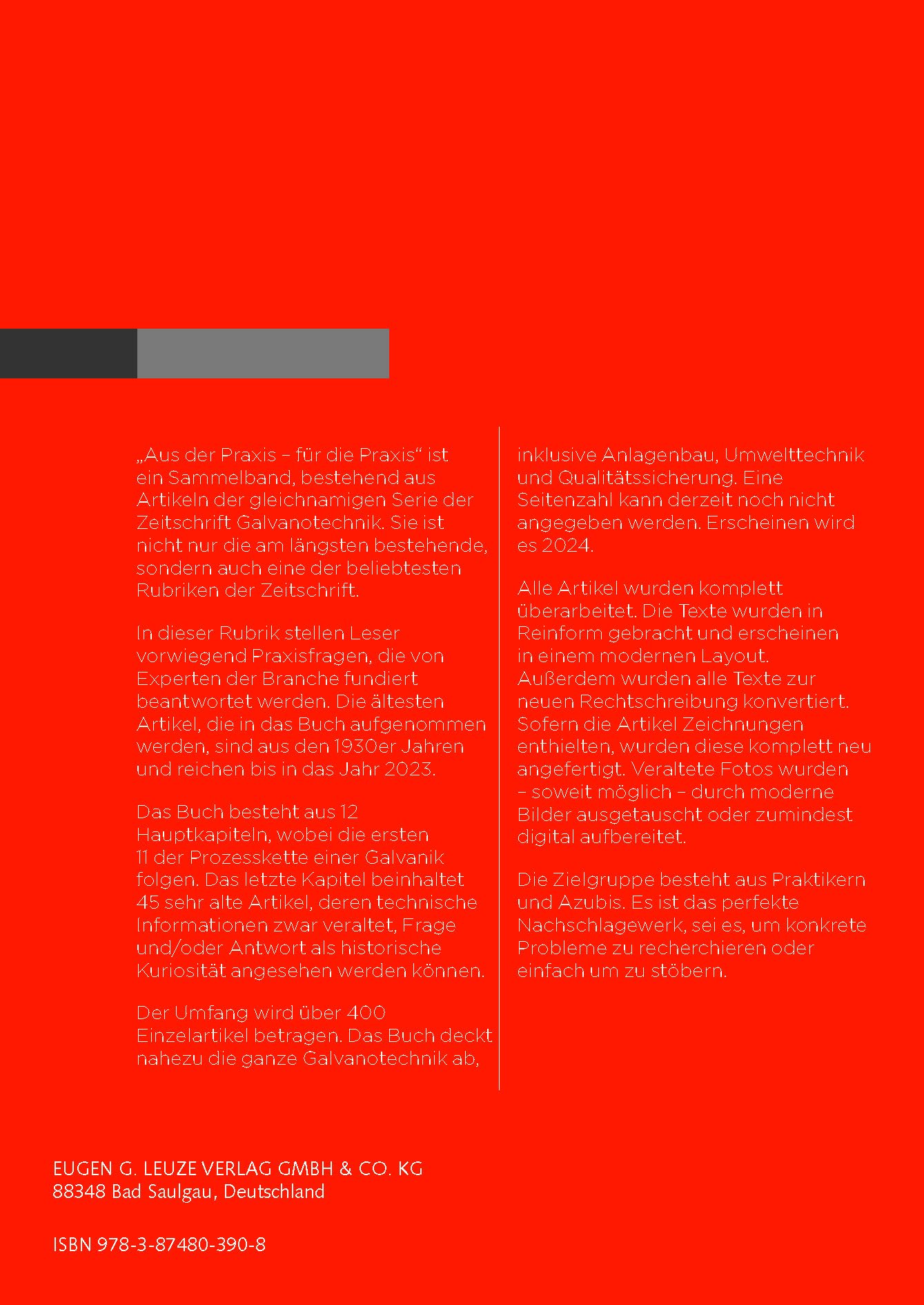 Aus der Praxis - für die Praxis: Praxisorientierte Problemlösungen in der Galvanotechnik
