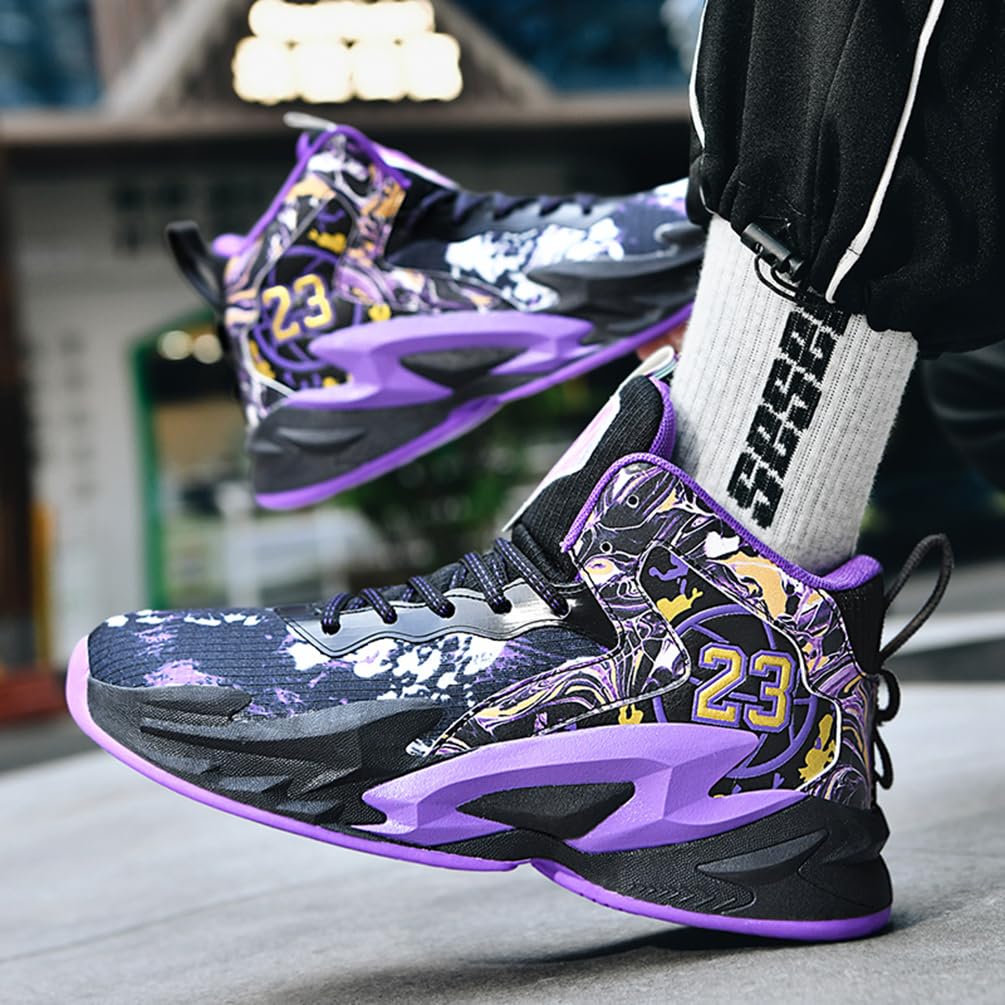 Zapatillas de Baloncesto Hombre Antideslizantes Zapatos de Baloncesto Unisex Ligeras Transpirables Masculinos Aire Libre Deportivas Zapatillas Correr Gimnasio