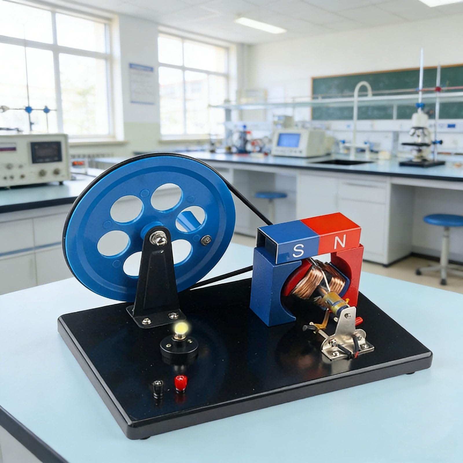 Generatori a manovella AC & DC, strumento didattico di elettricità elettromagnetica per esperimenti scientifici in aula scolastica