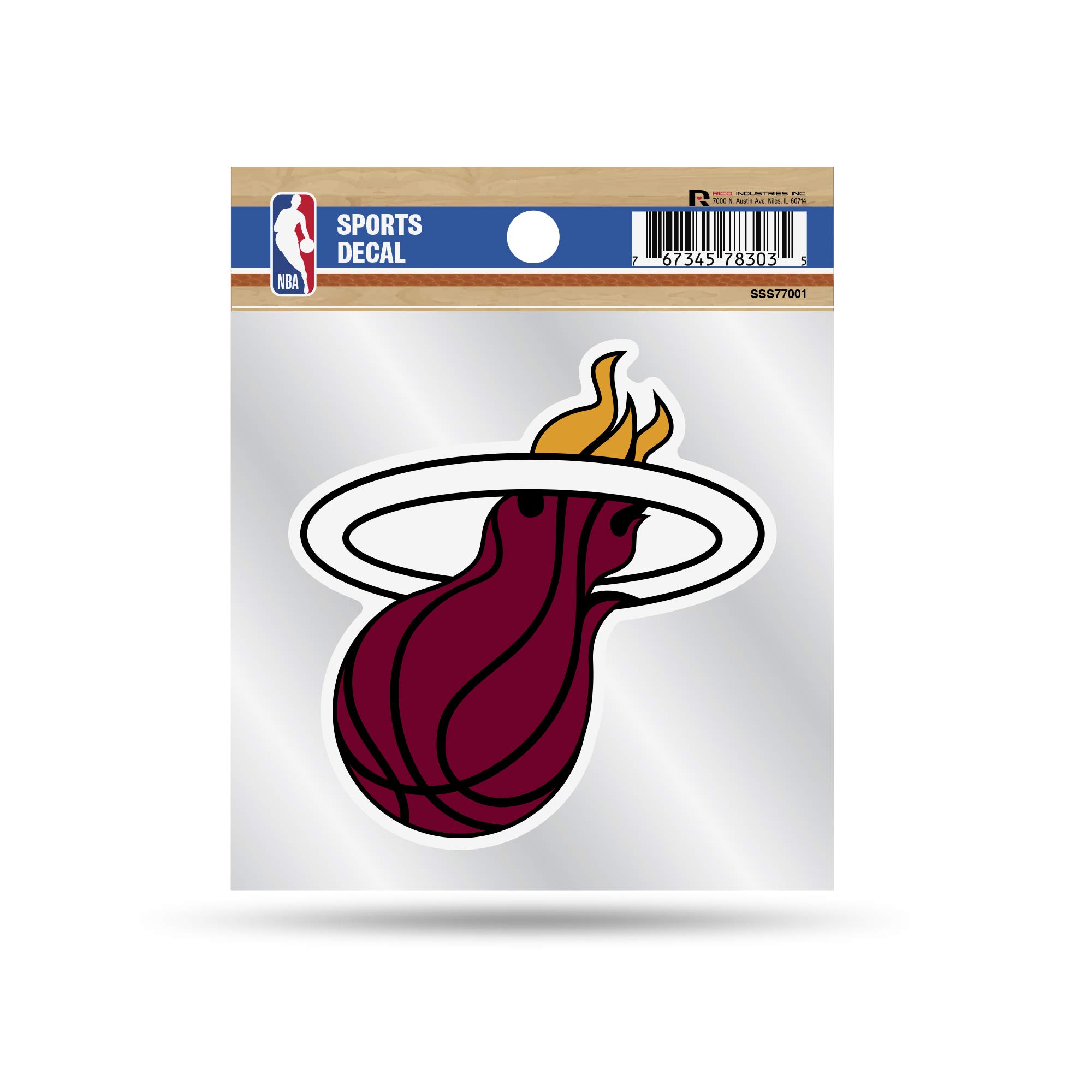 Rico Industries Petit autocollant NBA Basketball Miami Heat 10,2 x 10,2 cm