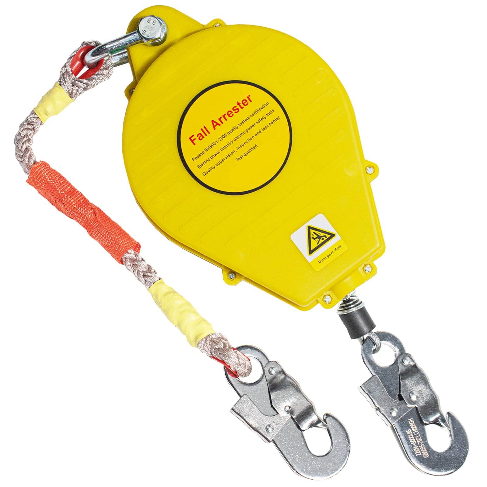 Arnés de seguridad retráctil para trabajo en el techo, 3-20 m, dispositivo de protección contra caídas aprobado, 150 kg, arnés retráctil anticaídas para alturas (amarillo 3 m)