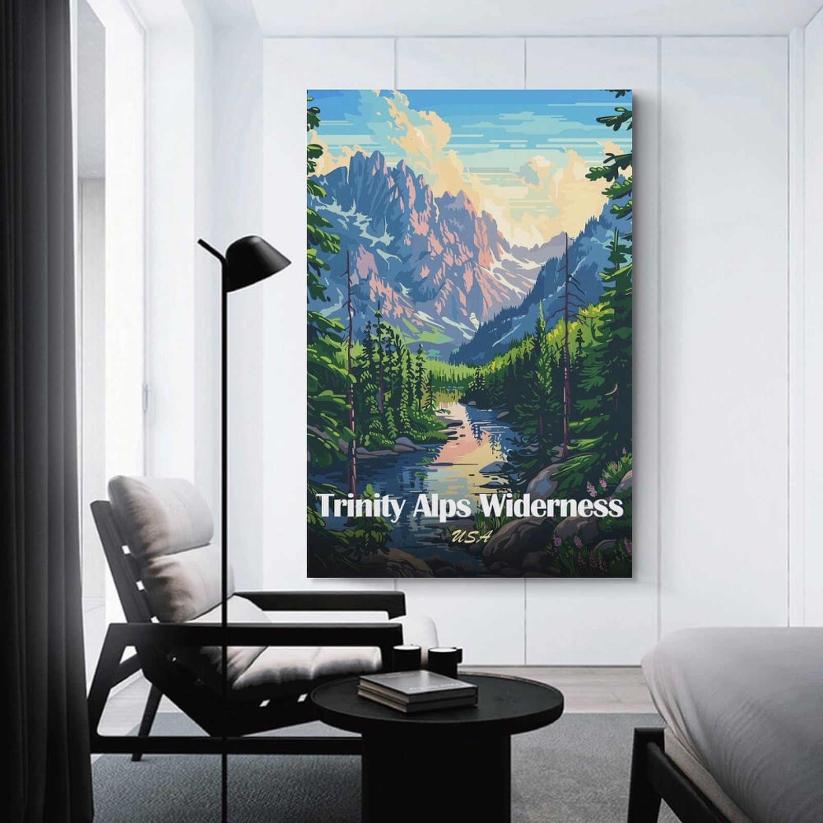 Junmoney Wall Picture Print Trinity Alps Wilderness USA Landscape Art, 12x18inch(30x45cm), for Living Room, Bedroom Or Apartment Walls, A Home Accent with Warm Character