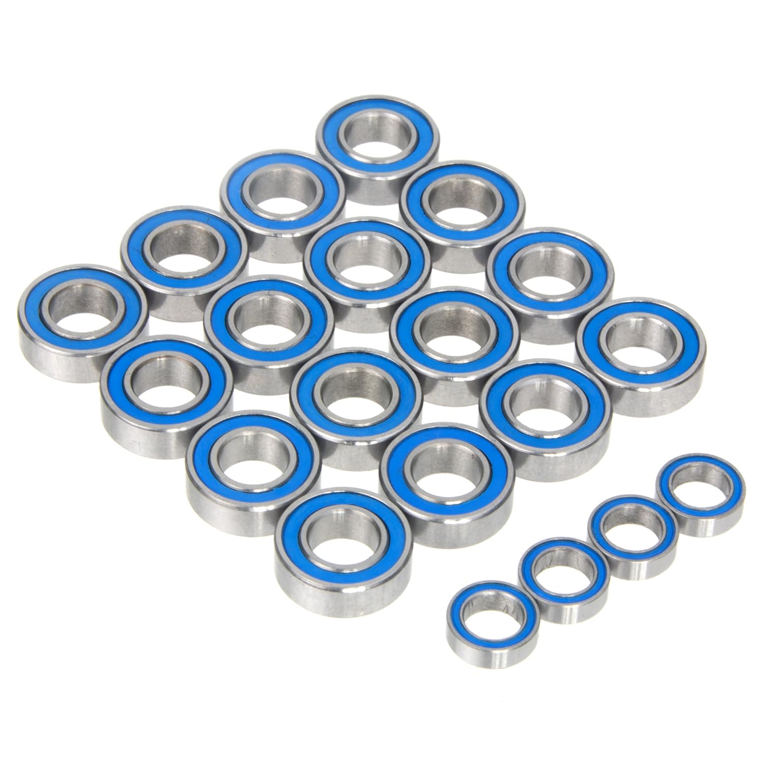 HobbyMarking 20Pcs Steel Rubber Sealed Ball Bearing Kit for Tamiya Super Clod Buster Bullhead Clodbuster RC Crawler Car Upgrade Parts