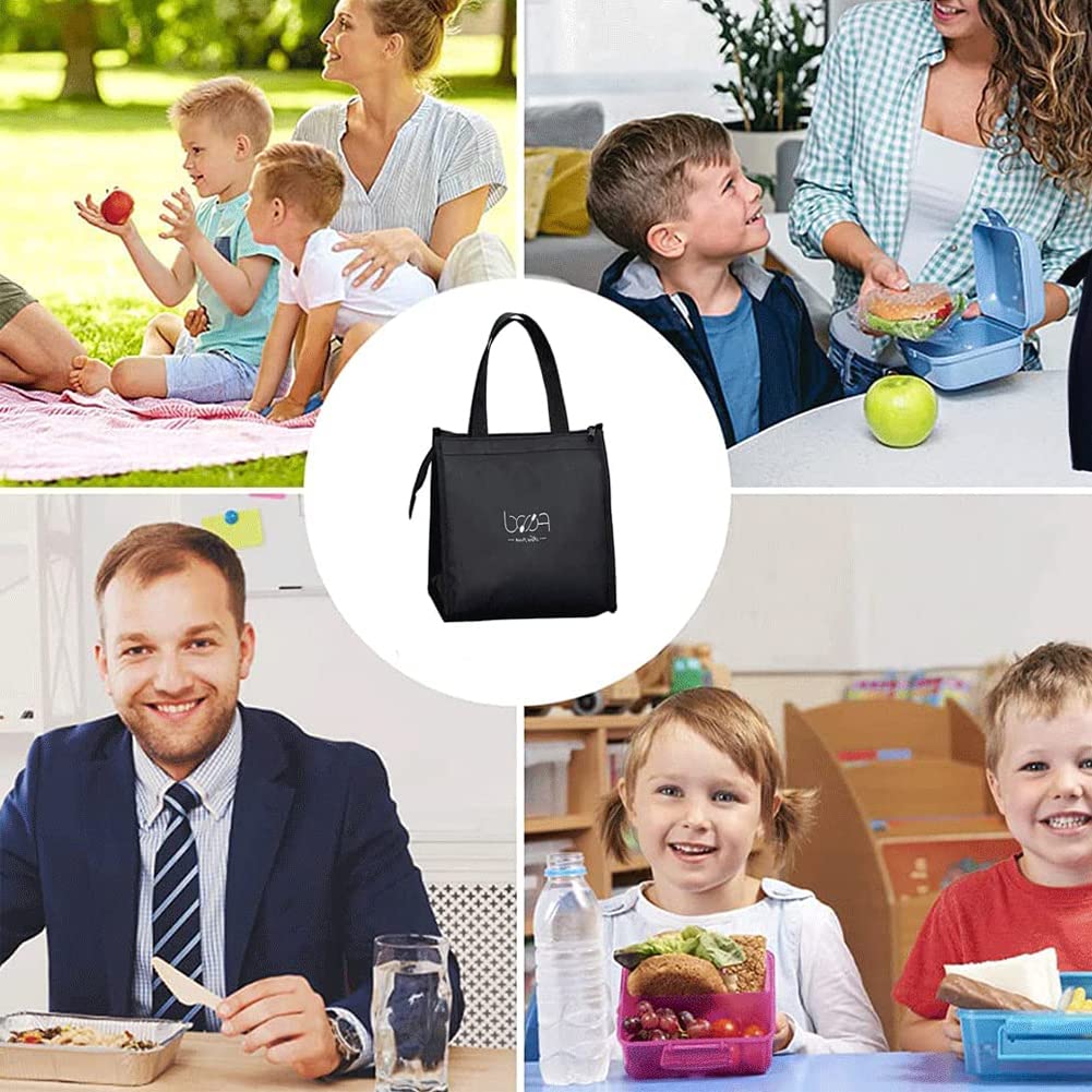 Składana torba chłodząca, izolowana torba na lunch, piknikowa, składana torebka piknikowa, trzy warstwy grubego materiału, do noszenia obiadu w pracy, szkole, na pikniku