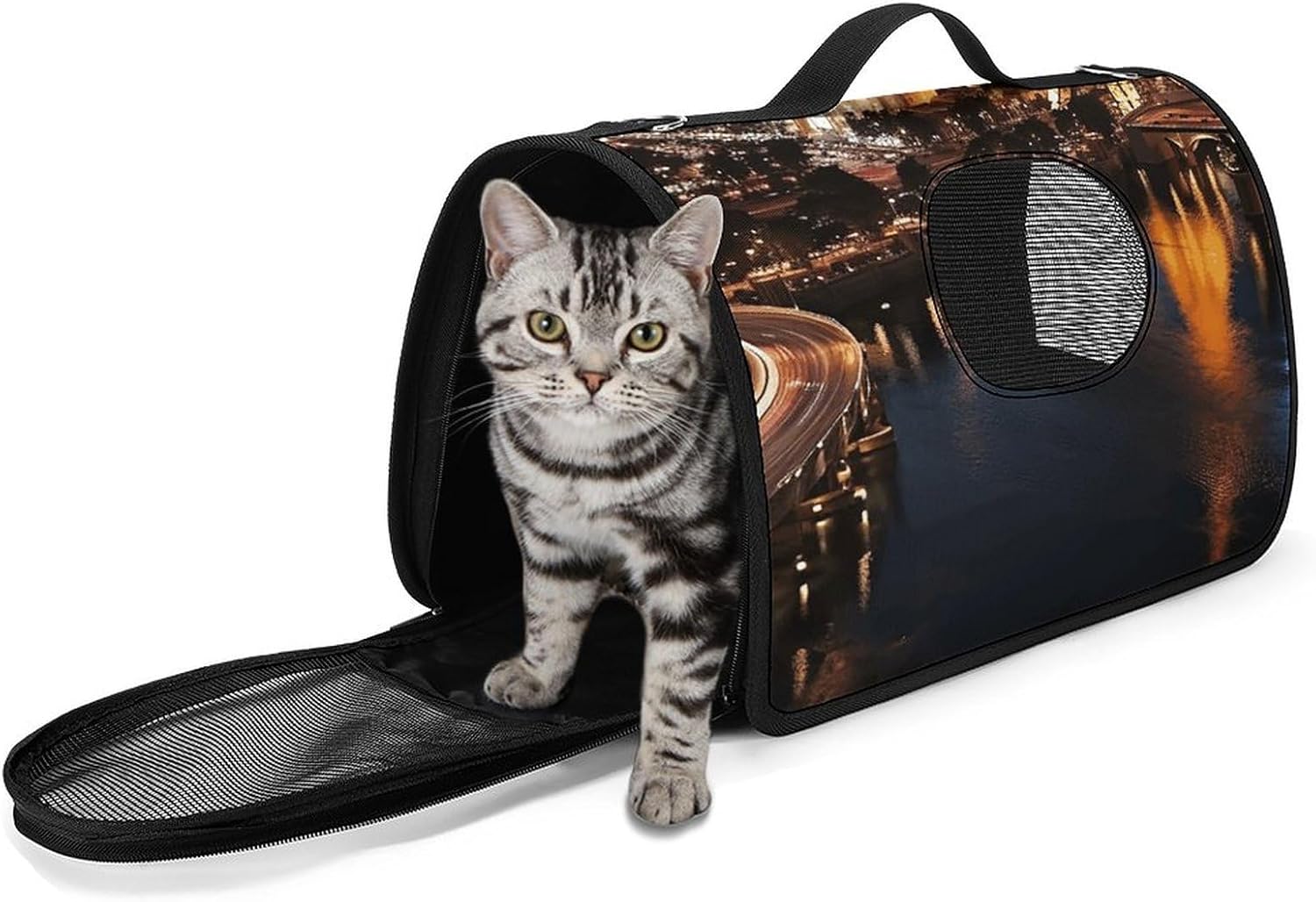 Pet Handbags, Las Vegas Night View Printed Pet Handbags,folding Pet Bags,new Pet Handbags,universal Pet Handbags, 45X26X23.5cm