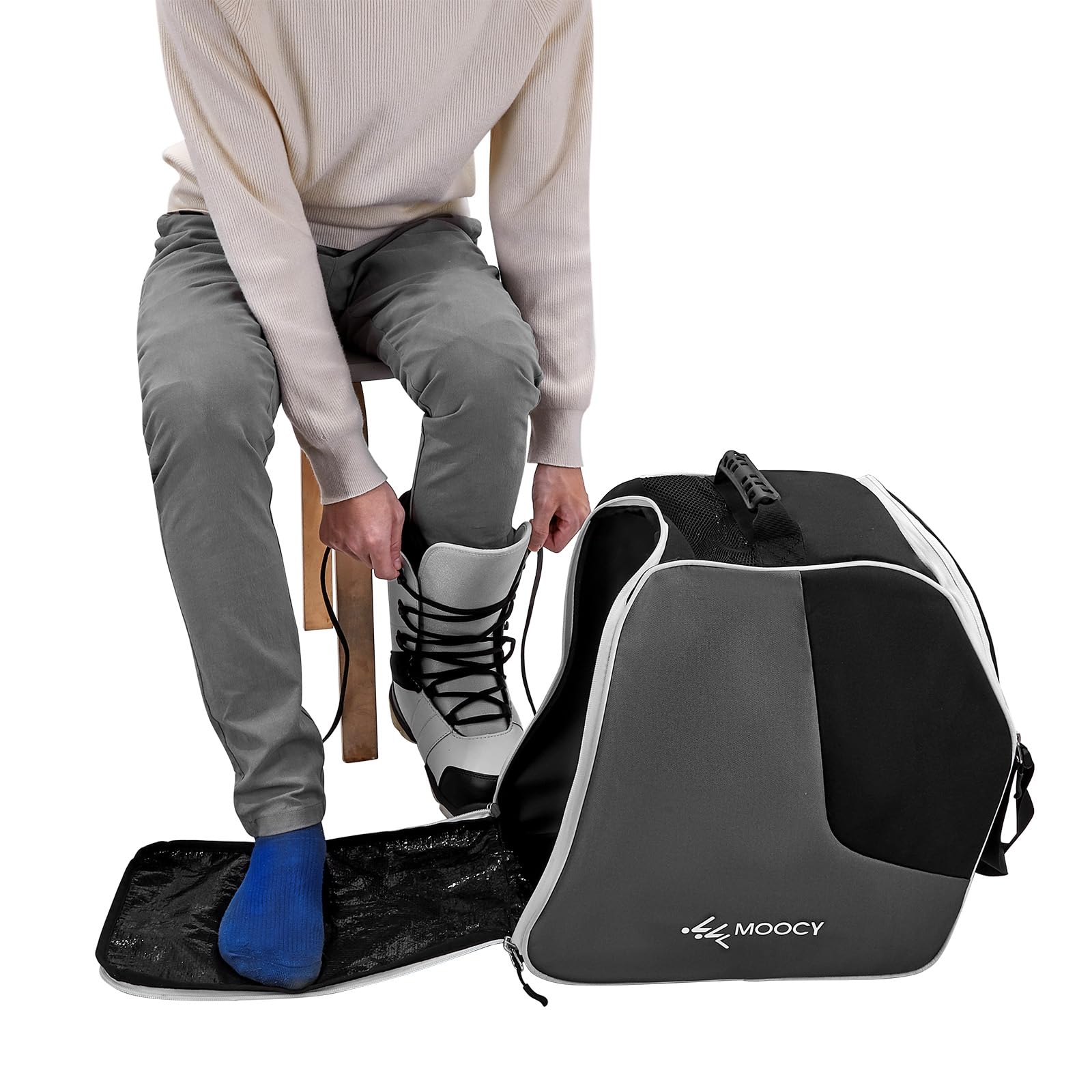 Sac de bottes de ski, sac de bottes de snowboard pour adultes et jeunes - Sac de voyage imperméable pour casques de ski, lunettes, gants, vêtements de ski et rangement de bottes