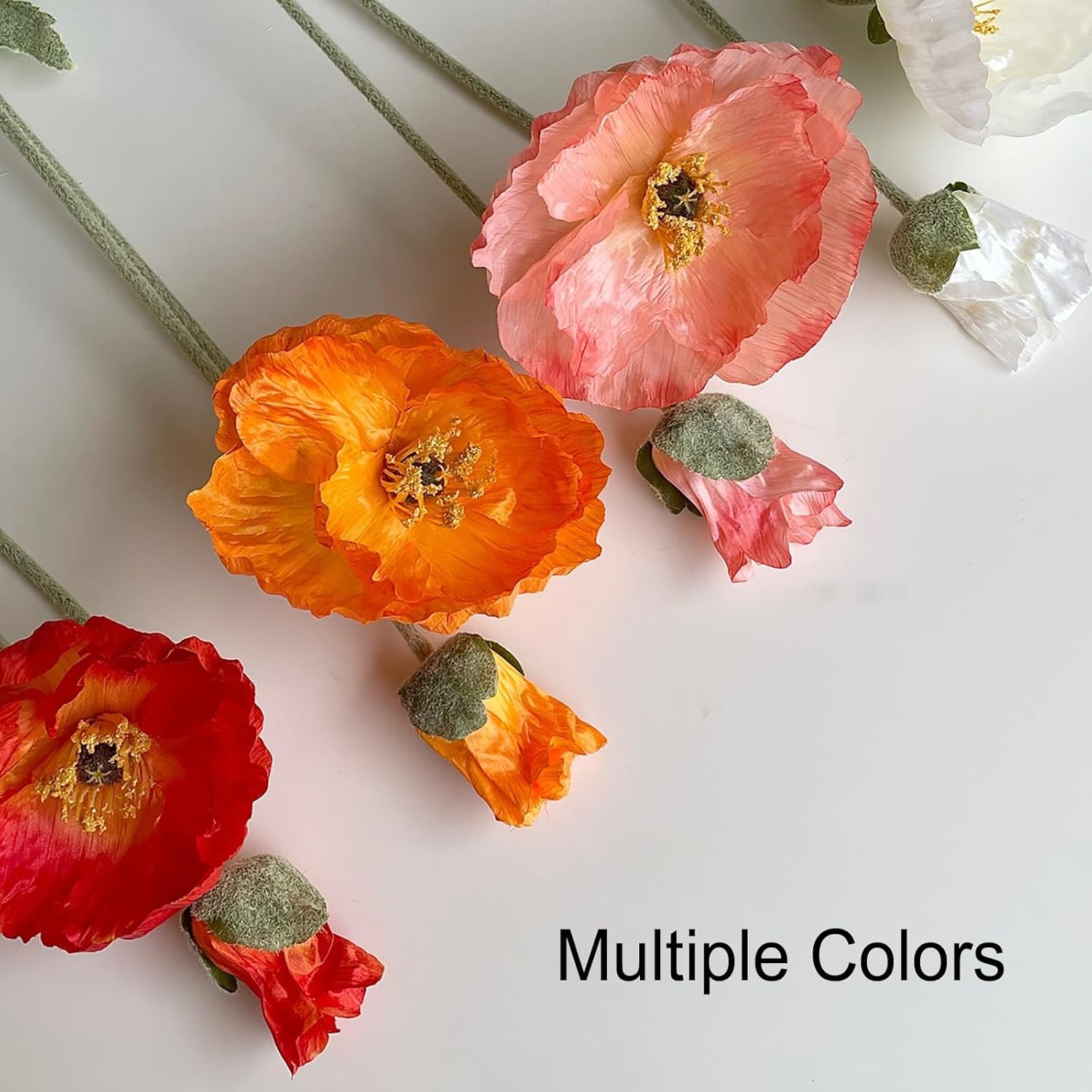 Artificial Plants, Fake Plants Indoor, Large Artificial Blooms, with Long Stems, for Home Decor, Wedding Arrangements, Photography(Orange)