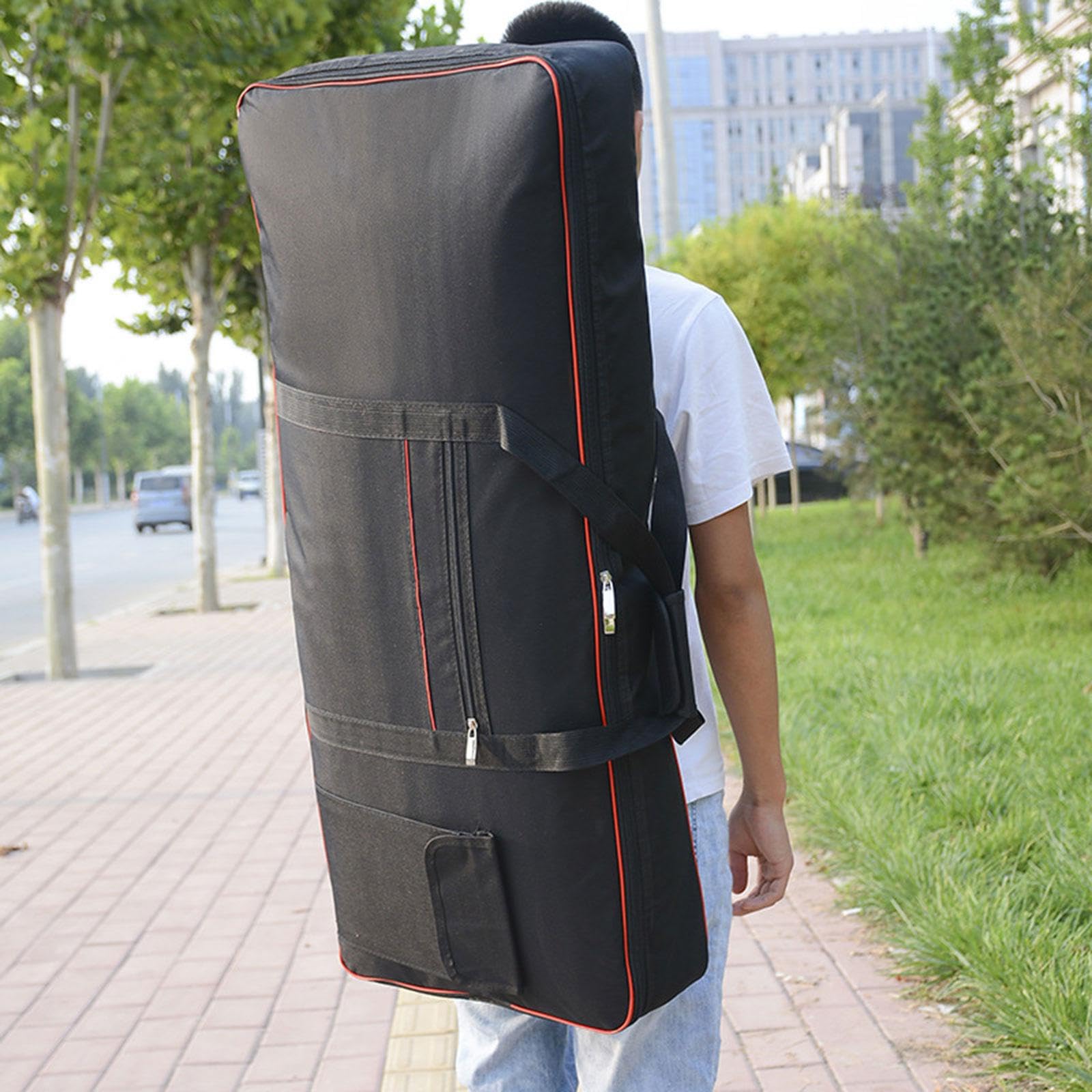 Estuche para Teclado de 61 Teclas con Bolsillos Y Correas Ajustables, 102x44x15cm