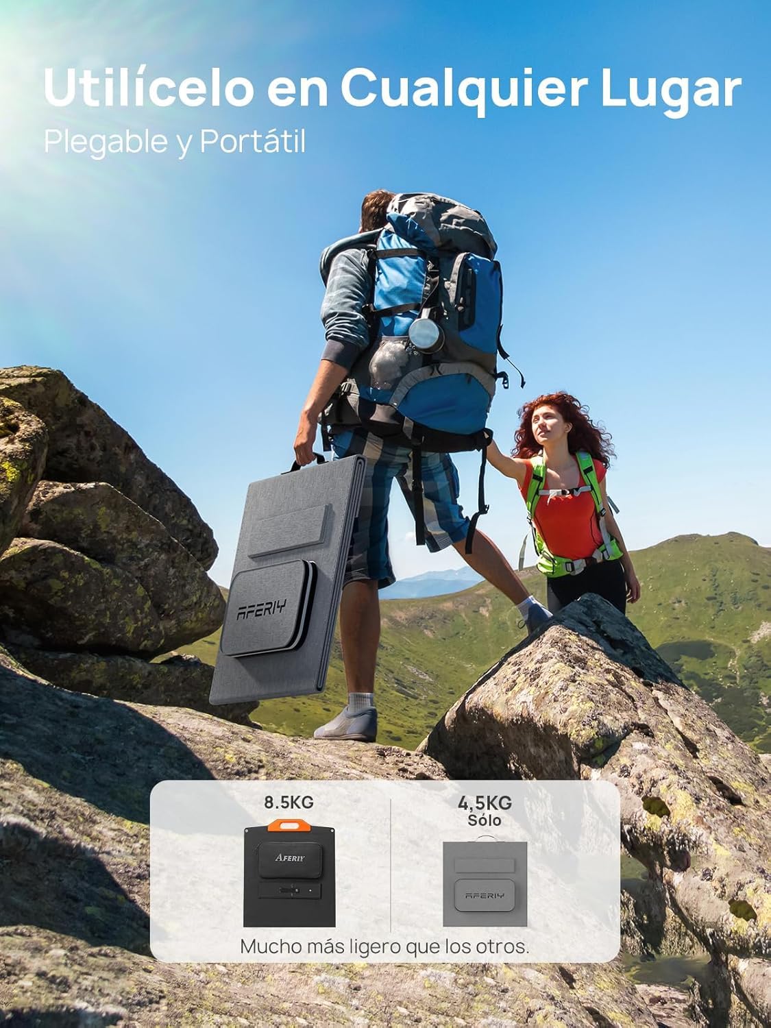 AFERIY Generador Eléctrico Portátil De 2400 W Con Panel Solar De 200 W, Batería Nómada Lifepo4 De 2048 Wh, Recarga En 1,5 H, Enchufe Ue 220-240 V, Función Ups, Para Acampada, Hogar Y Oficina