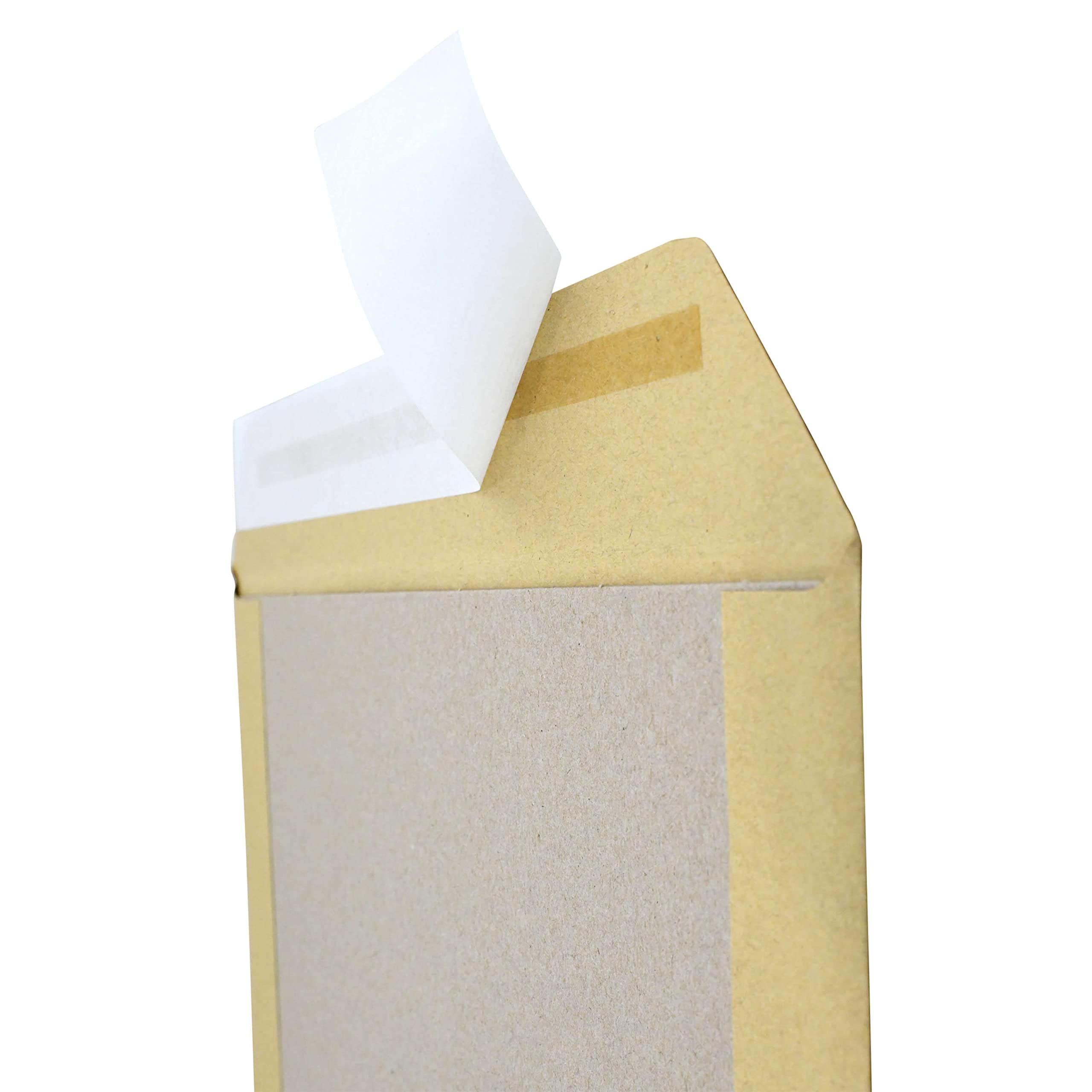 MASHPAPER Hochwertige Papprückwandtaschen Versandtaschen B4 250x353mm ohne Fenster braun mit Haftstreifen verstärkt mit Graupappe, 125 Stück
