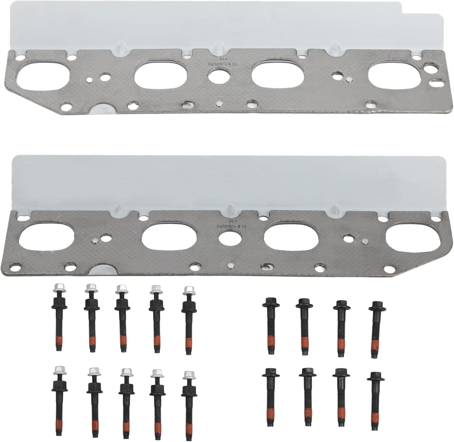 Left and Right Exhaust Manifold Gasket Bolt Stud Nut Set Compatible with 2009-2020 Dodge Challenger Ram 1500 2500 3500 Chrysler 300 Jeep Commander Grand Cherokee 5.7L Replaces 6505316AA