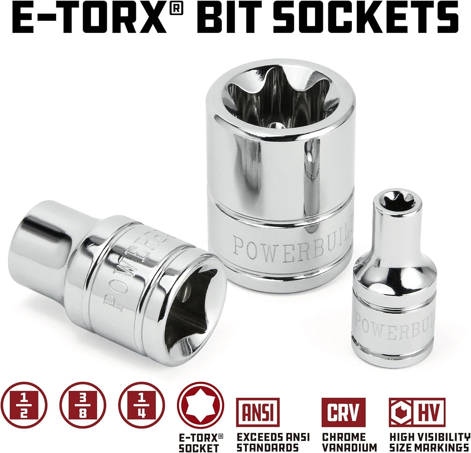 Powerbuilt 35 Piece Master Bit Socket Set 1/4, 3/8 and 1/2 Inch Drive Tools, Metric and SAE Tool Kit, Torx Tamper Proof, Organizer - 645020