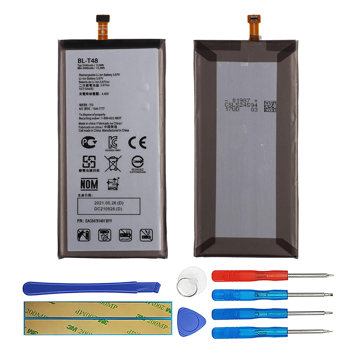 Duotipa BL-T48 Battery Compatible with OEM Spectrum LG Stylo 6 LM-Q730QM6 with Repair Tool Kit