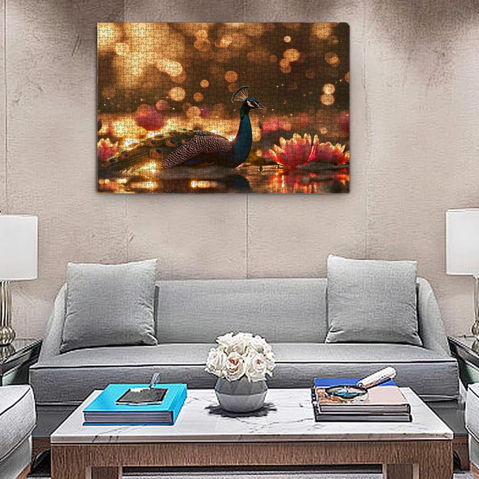Puzzle dla dorosłych, 5000 sztuk, trudne drewniane puzzle, gra, gra logiczna, gra ręczna, dekoracja rodzinna, kreatywna rozrywka, prezent 105 x 156 cm paw Lotus K0F-242