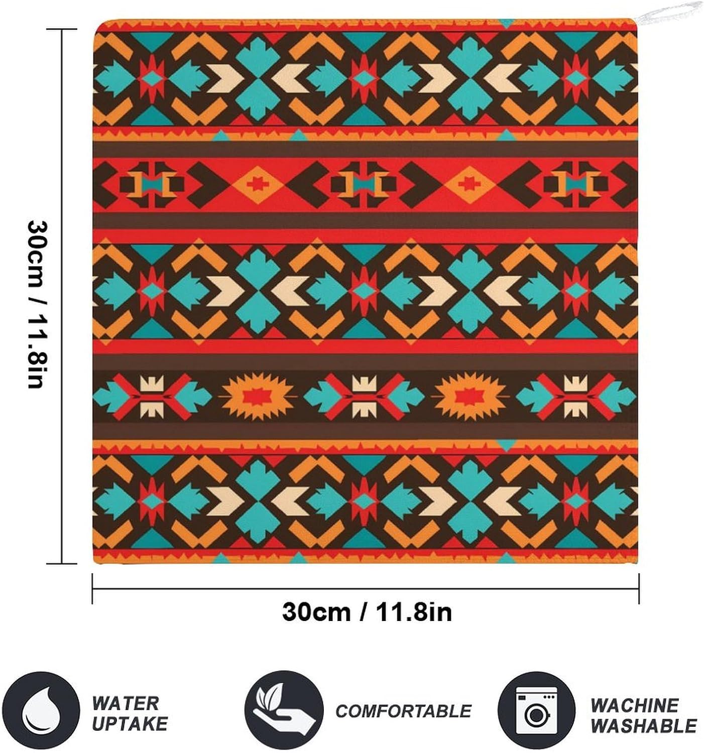 Southwestern Navajo Pattern Hand Towels for Bathroom Kitchen Towels Small Towel Handkerchiefs with Hanging Loop 4PCS