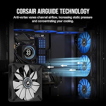 CORSAIR ML140 LED ELITE ブルー 2個セット Amazon | CORSAIR ML140 LED ELITE、AirGuide 付き 140mm 磁気