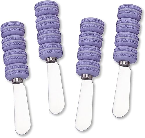 Supreme Housewares Cuchillos esparcidores de queso y mantequilla, mango de resina pintado a mano con hoja de acero inoxidable, juego de esparcidor