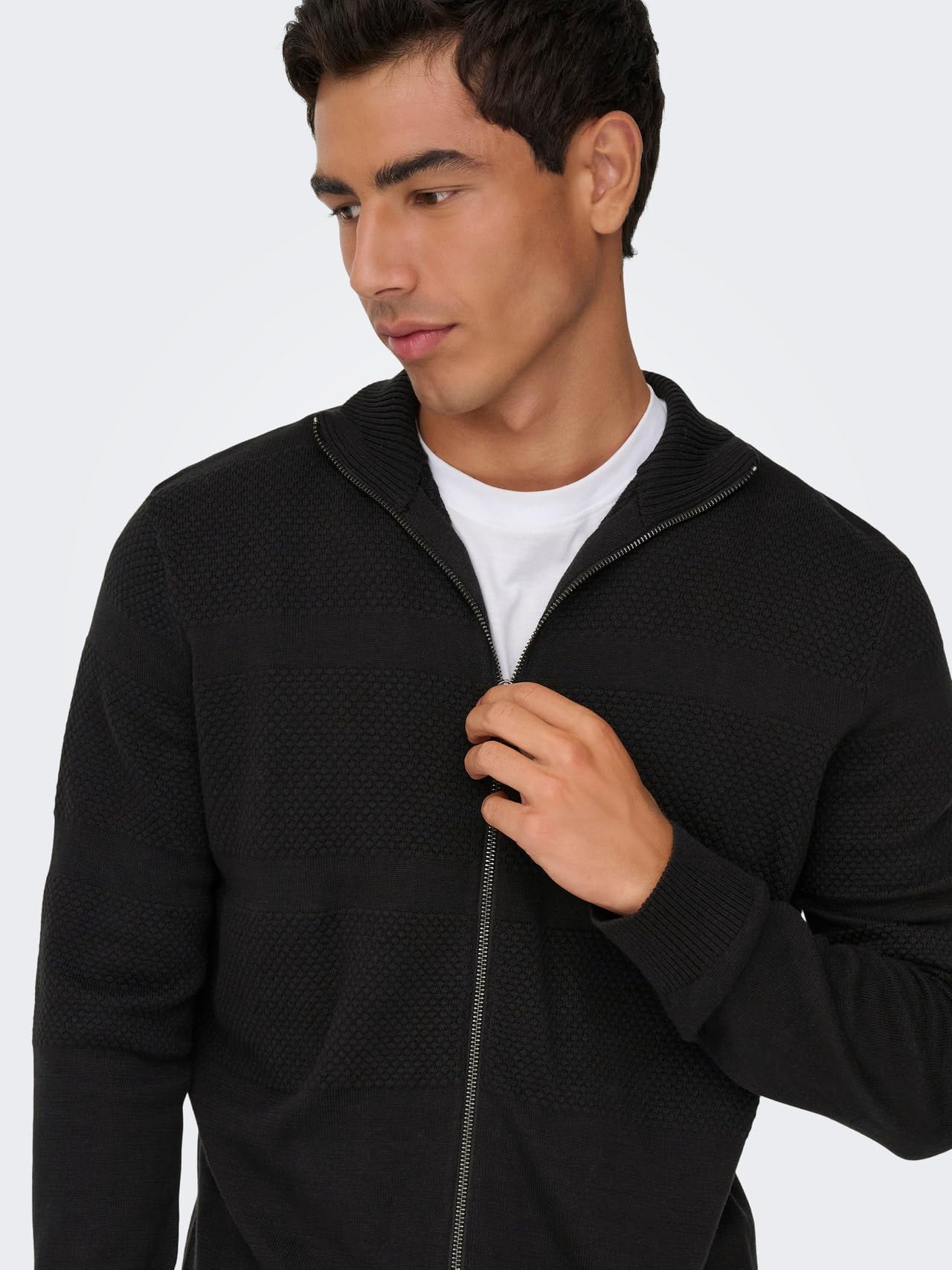 Only & Sons Onsmalik Reg-Cardigan con Cerniera a 12 Pin Uomo