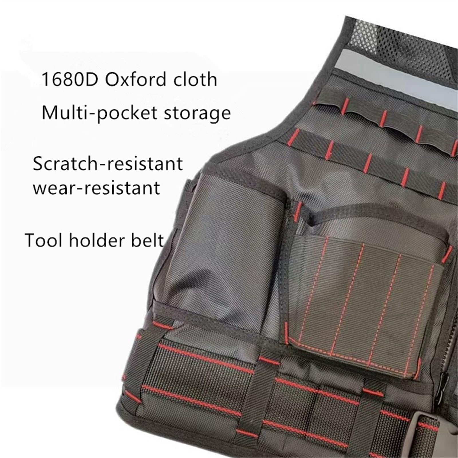 Chaleco de Herramientas Durable Heavy Construction Vest With Tool Pouch Adjustable Tactical Work Multipocket Utility Safety