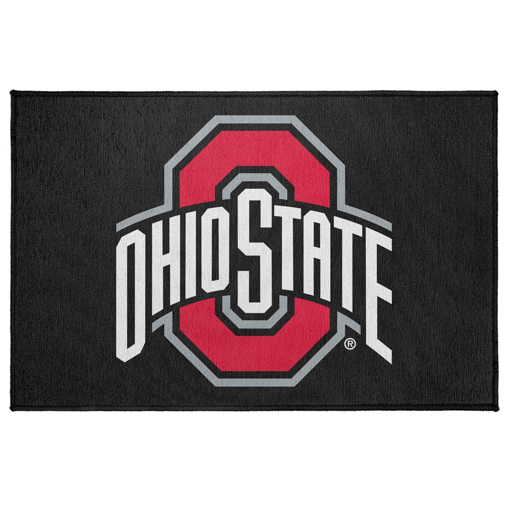 Campus Lab The Ohio State University Anti-Slip Indoor Doormat, 20” x 31.5” Primary Mark, Floor Mat for Inside Entry Way/Back Door Garage Mudroom Home