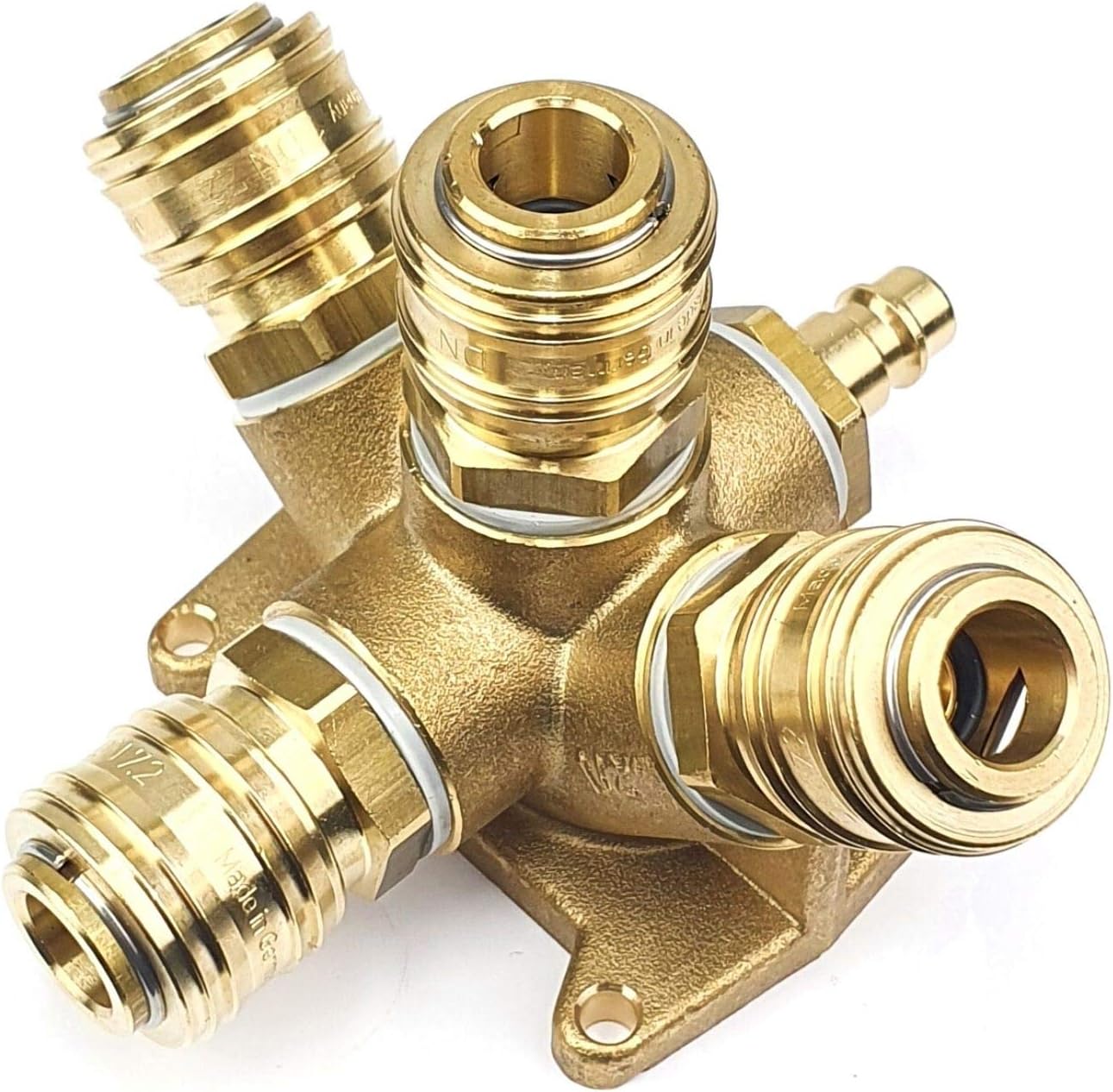 Produktbild von Poppstar Druckluftverteiler 2-fach – Mit 3/8" Schnellkupplungen Für Werkstatt & Airbrush