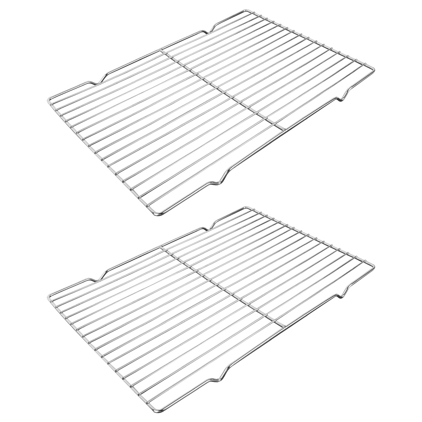 Grille de refroidissement en acier inoxydable Linkidea, lot de 2, rectangulaire 38,8 x 28 cm, argent