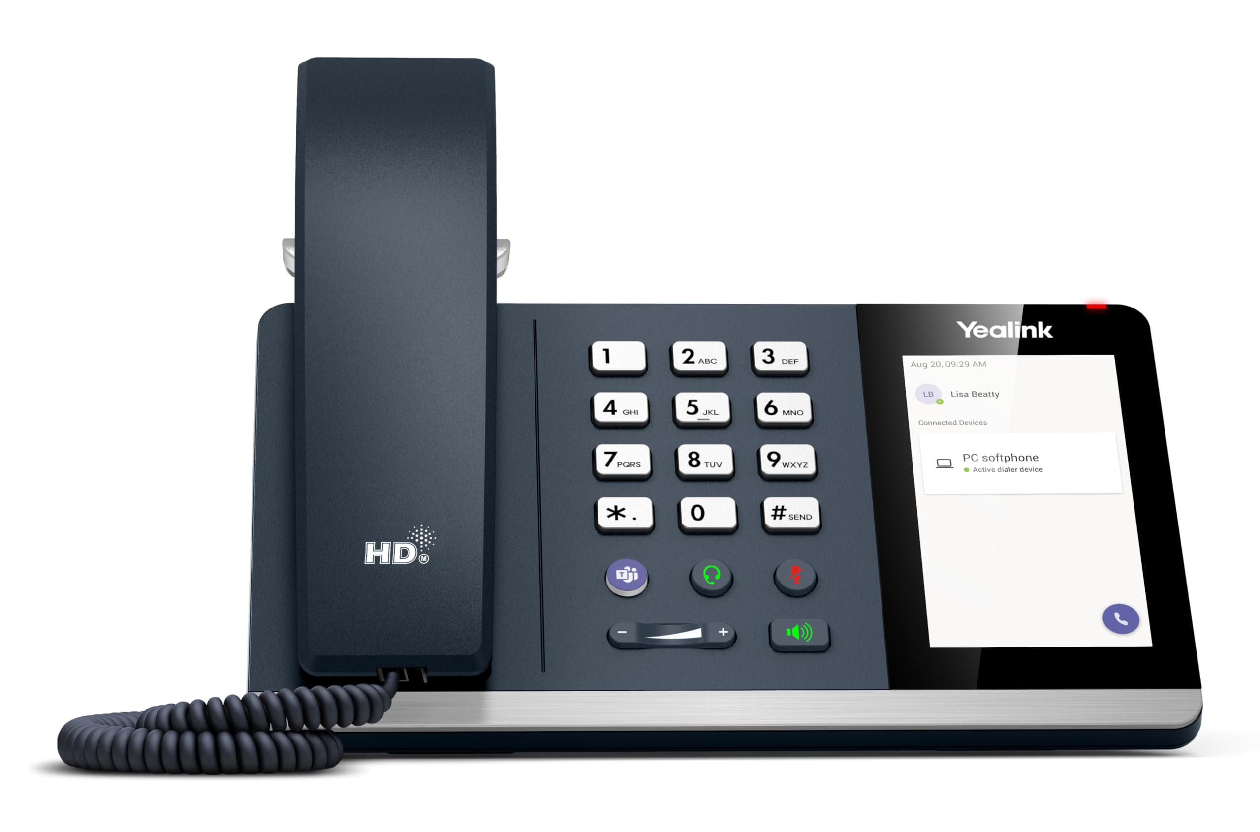 Yealink MP45 Teams Telefono USB - Ottimizzato per Microsoft Teams, HD Voice, touchscreen da 4 pollici, USB