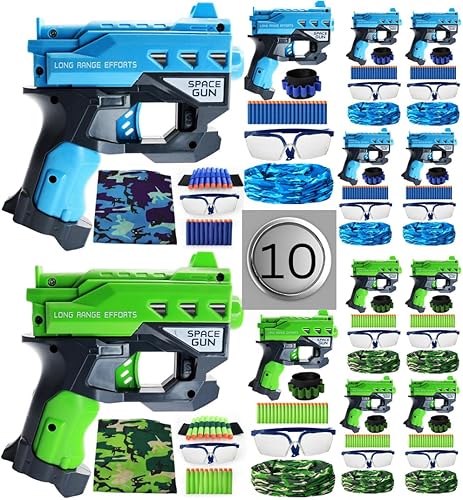 Wishery Accesorios para suministros de fiesta Nerf para 10 niños. Recuerdos de fiesta de cumpleaños Nerf para niños. Paquete a granel para equipos