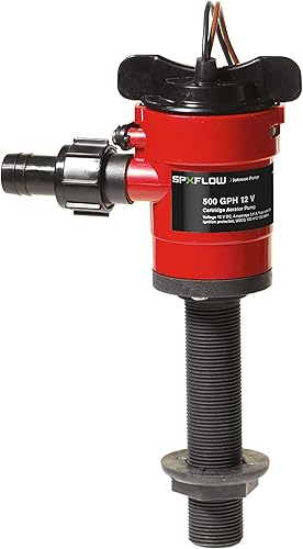Johnson Pump 28703 Bomba de aireación 750 GPH recta, roja