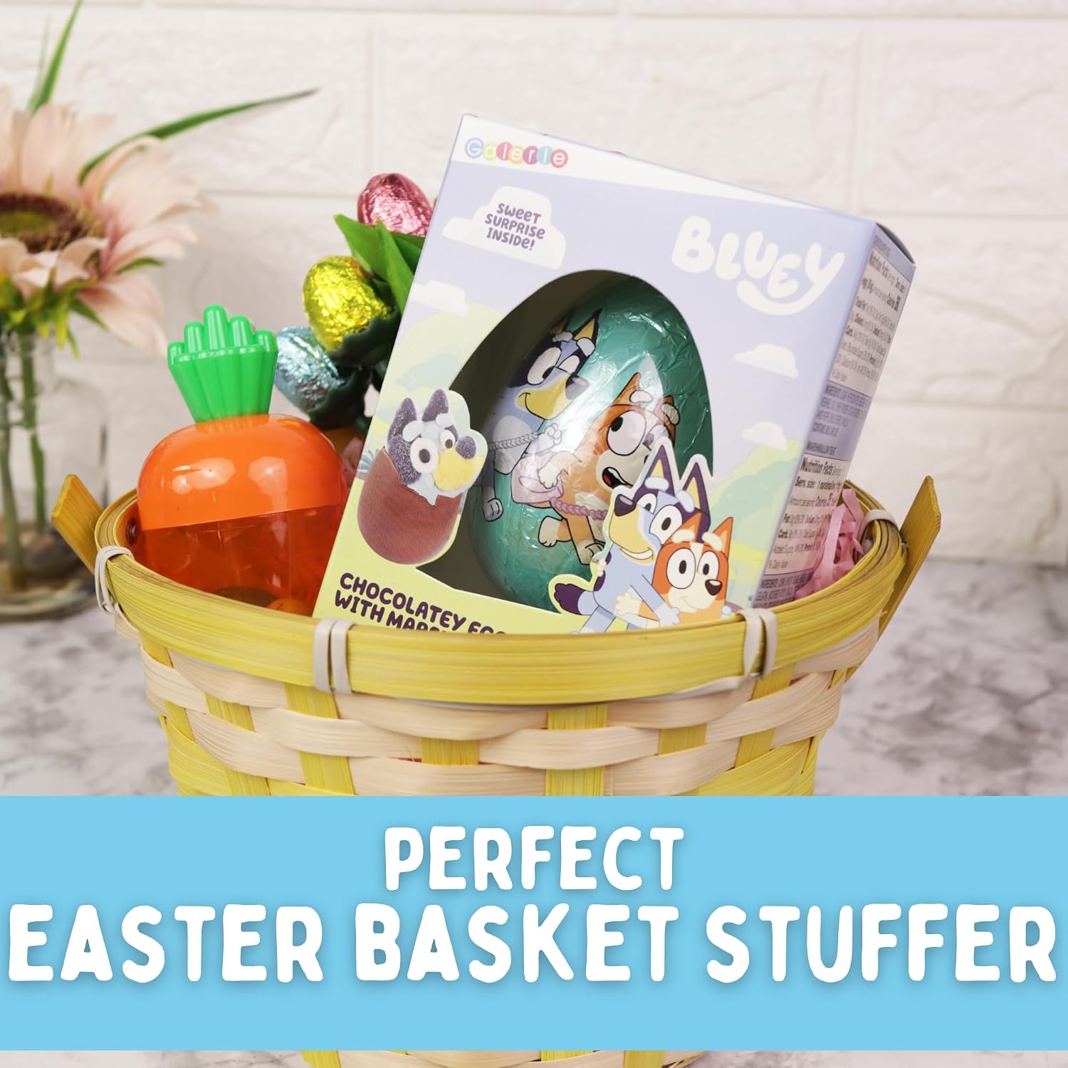 Galerie Milk Chocolatey Bluey Easter Egg with Marshmallow Inside, Gift Basket Stuffer Treat, 2.12 Ounces