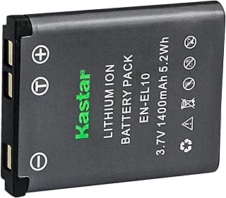 Kastar EN-EL10 Lithium-Ion Battery Replacement for Nikon EN-EL10 and Nikon Coolpix S60 S80 Coolpix S200 S203 S210 S220 S230 Coolpix S500 S510 S520 S570 Coolpix S600 S700 Coolpix S3000 S4000 S5100