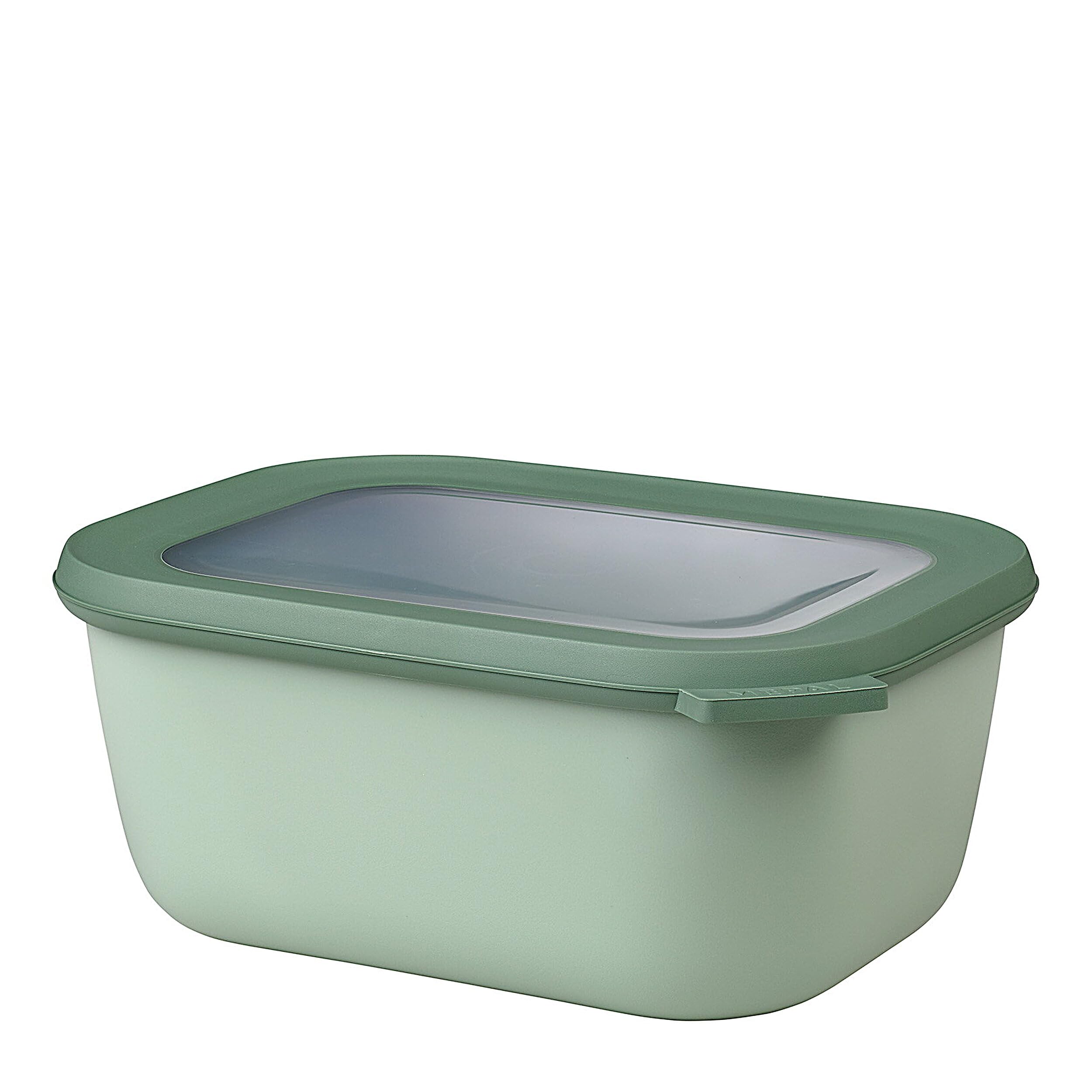 Mepal – Multi Bowl Cirqula Rectangular – Food Storage Container with Lid - Suitable as Airtight Storage Box for the Fridge & Freezer, Microwave Container & Servable Dish – 1500 ml – Nordic sage