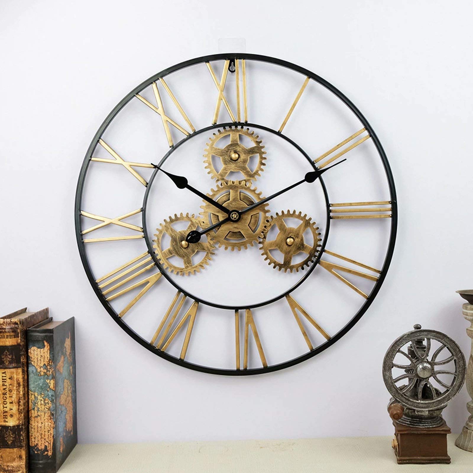 Petite Horloge Murale Ronde En Bois 12 Cm - Mouvement Quartz Silencieux, Pile AA - Déco Bureau, Chambre, Salon Rétro - 4