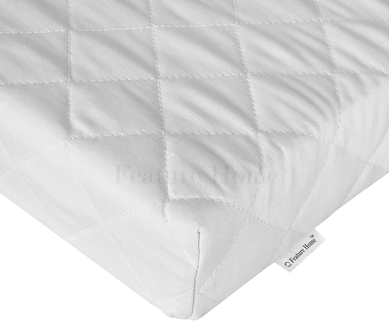 Feature Home Large Hypoallergenic Cot Bed Mattress 160 x 70 x 7.5cm - Suitable for Toddlers, Fits Main Brands - Quality Cover, Fire Safe, UK Manufactured