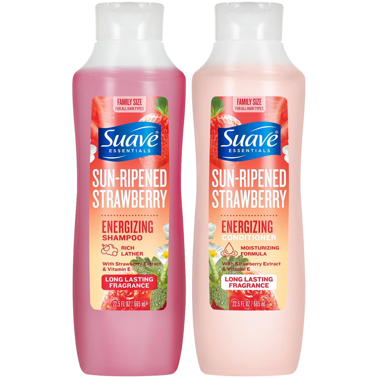 Suave Sun-Ripened Strawberry Shampoo & Conditioner for Women, 22.5 Oz Ea 22.05 Fl Oz (Pack of 2)