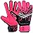 EFAH SPORTS Soccer Goalkeeper Gloves for Kids Boys Children Youth Football Goalie Gloves with Super Grip Protection Palms (Size 8 Suitable for Size M-L Adult, Pink)