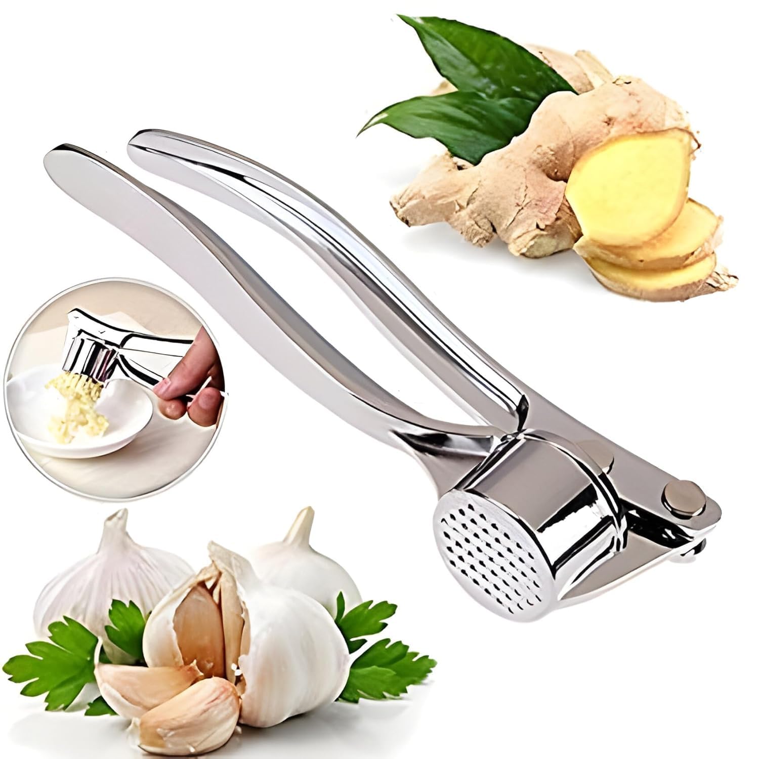 click2shop Stainless Steel Multi-Functional Manual Garlic Crusher Presser Portable Ginger Mincer & Garlic Cutter Chopper for Kitchen Pack of 1 Vegetable & Fruit Scraper (Silver) (B0DG8QXLZV) Amazon Price History, Amazon Price Tracker