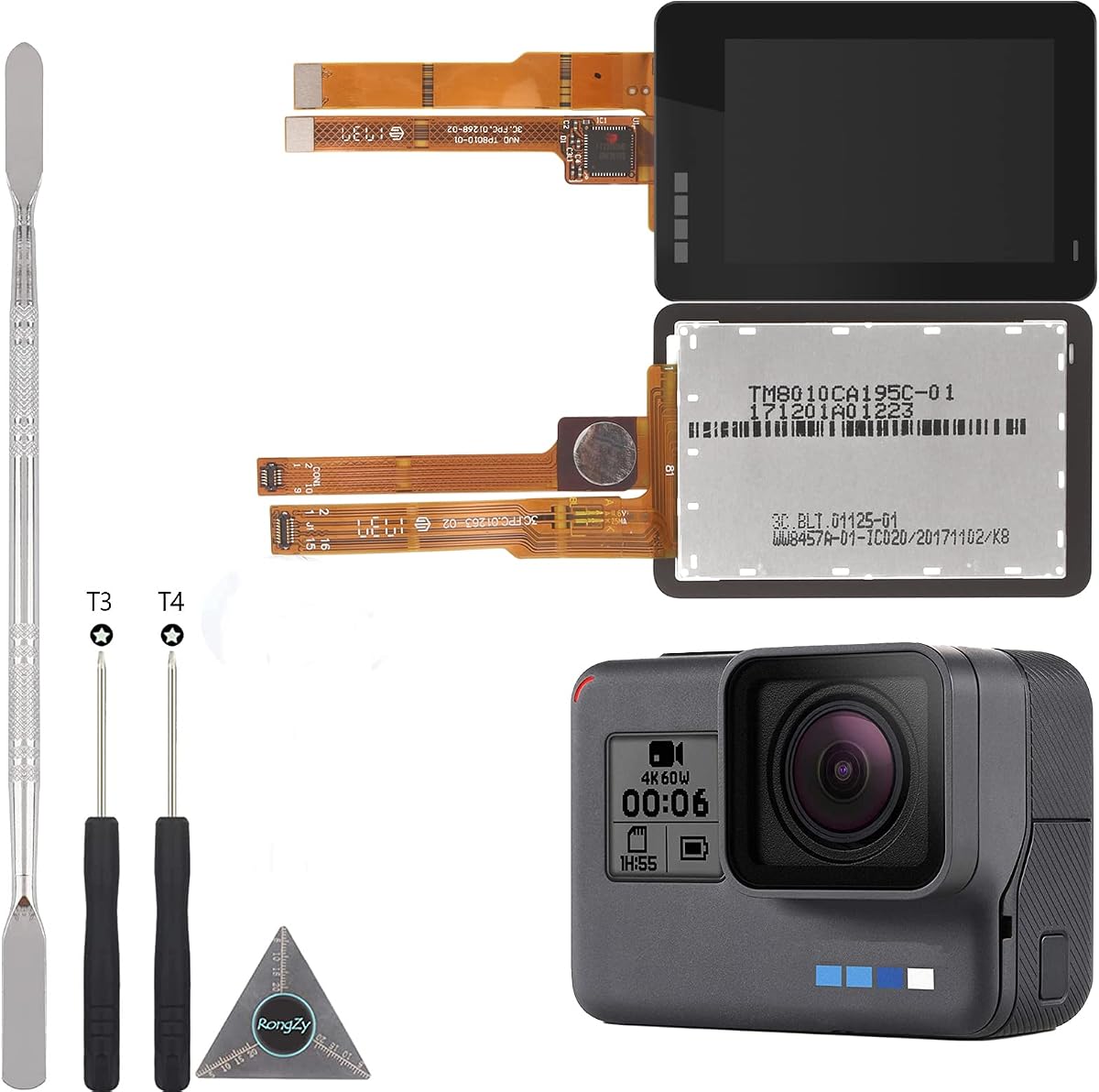 Screen Replacement for GoPro Hero 6 Hero 7 LCD Display for Go Pro HERO6 HERO7 Action Camera Screen Digitizer Assembly with Kit